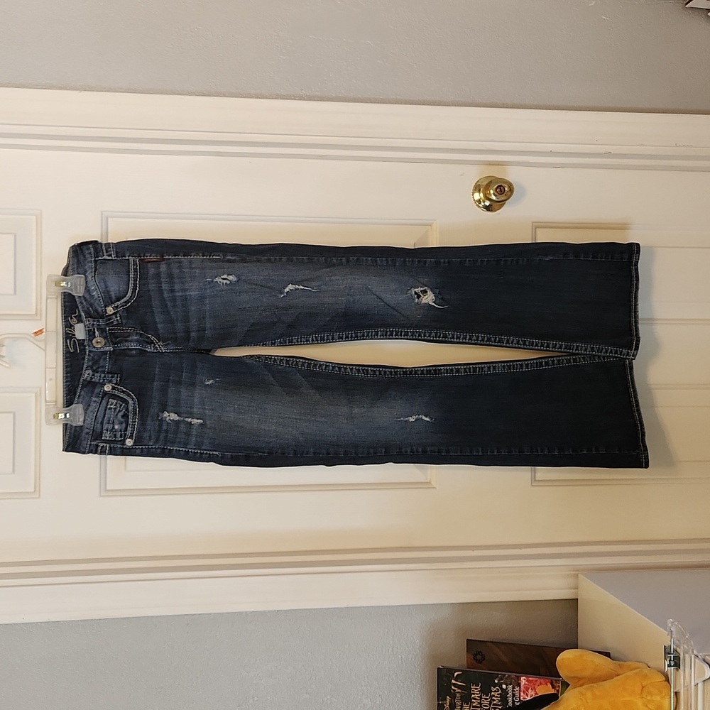 Distressed Dark Blue Women's Jeans